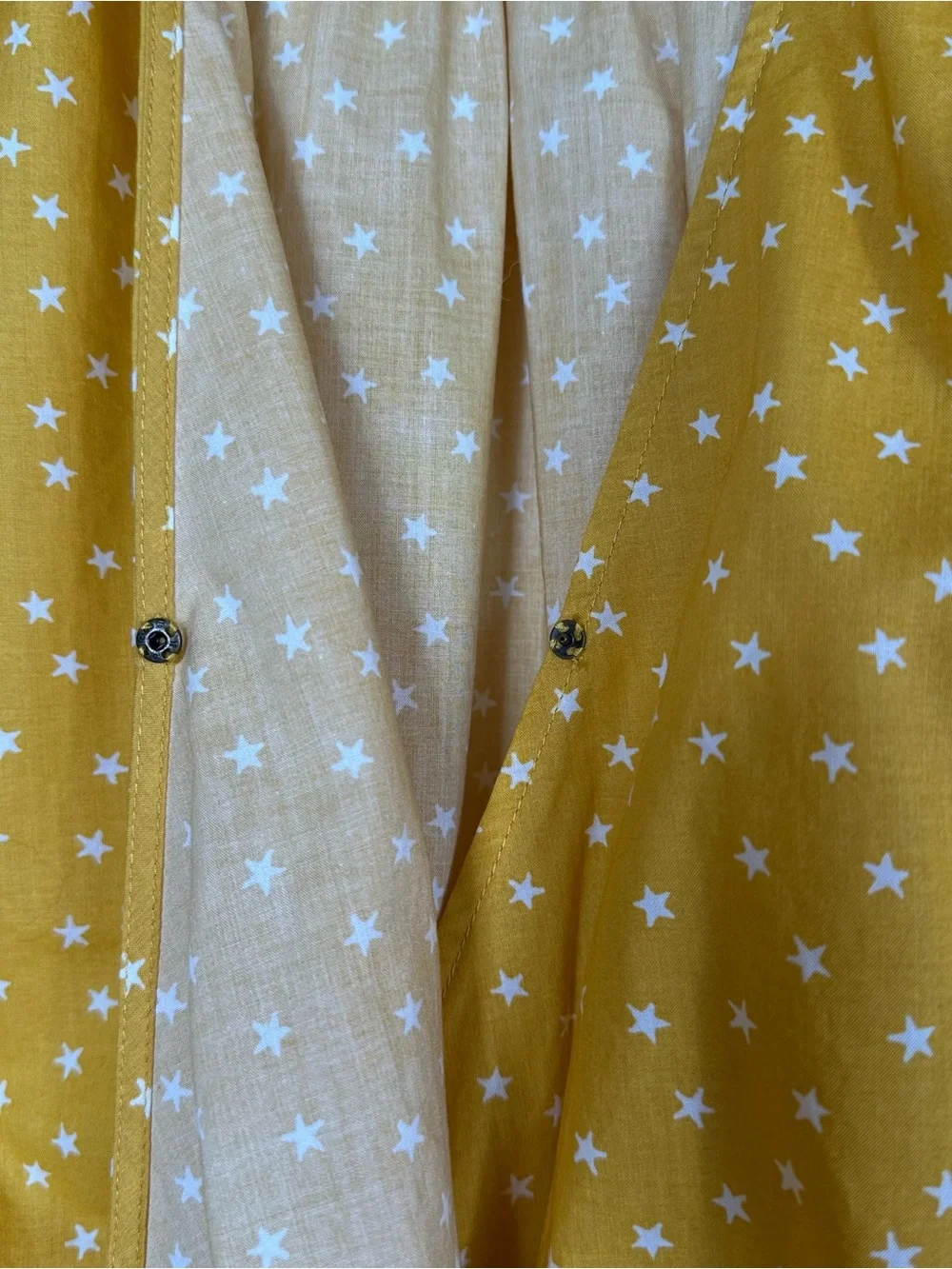 Madewell Star Scatter Wrap Top XXS Yellow Golden Mustard‎ G7804 Puff Sleeve Crop